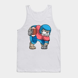 Bulldog at Sports with Football & Helmet Tank Top